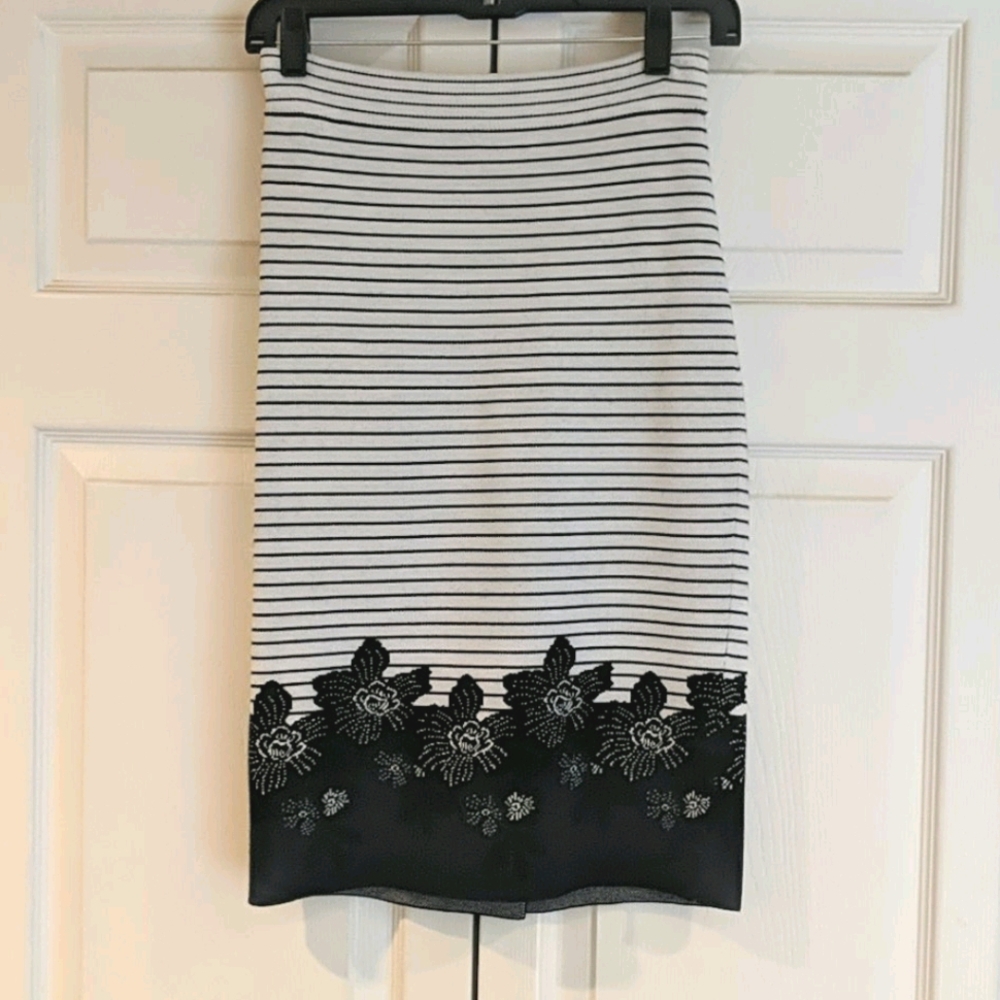 A.L.C. white & blue pencil skirt